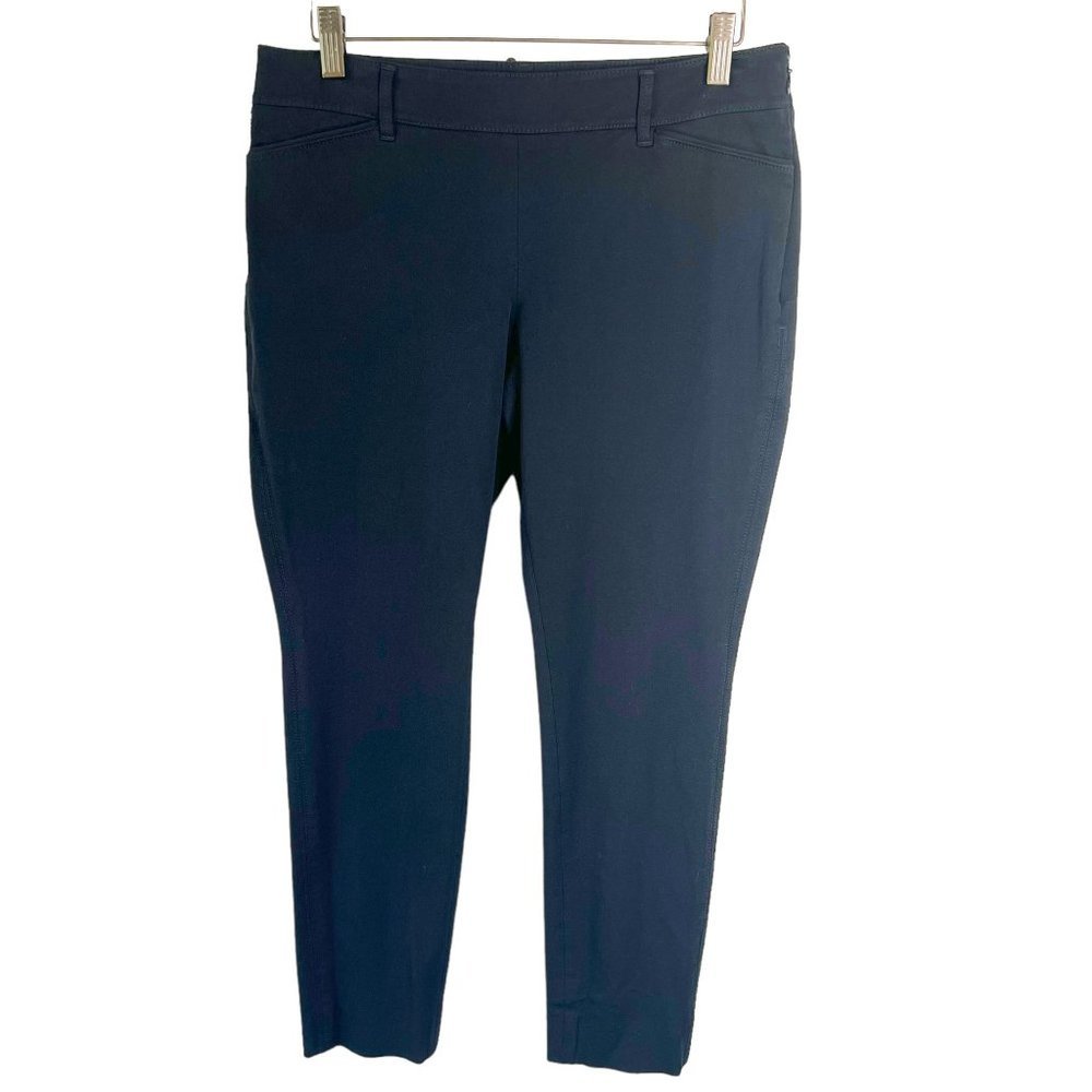 WHBM Black Slim Leg Cropped Mid Rise Pants 8R